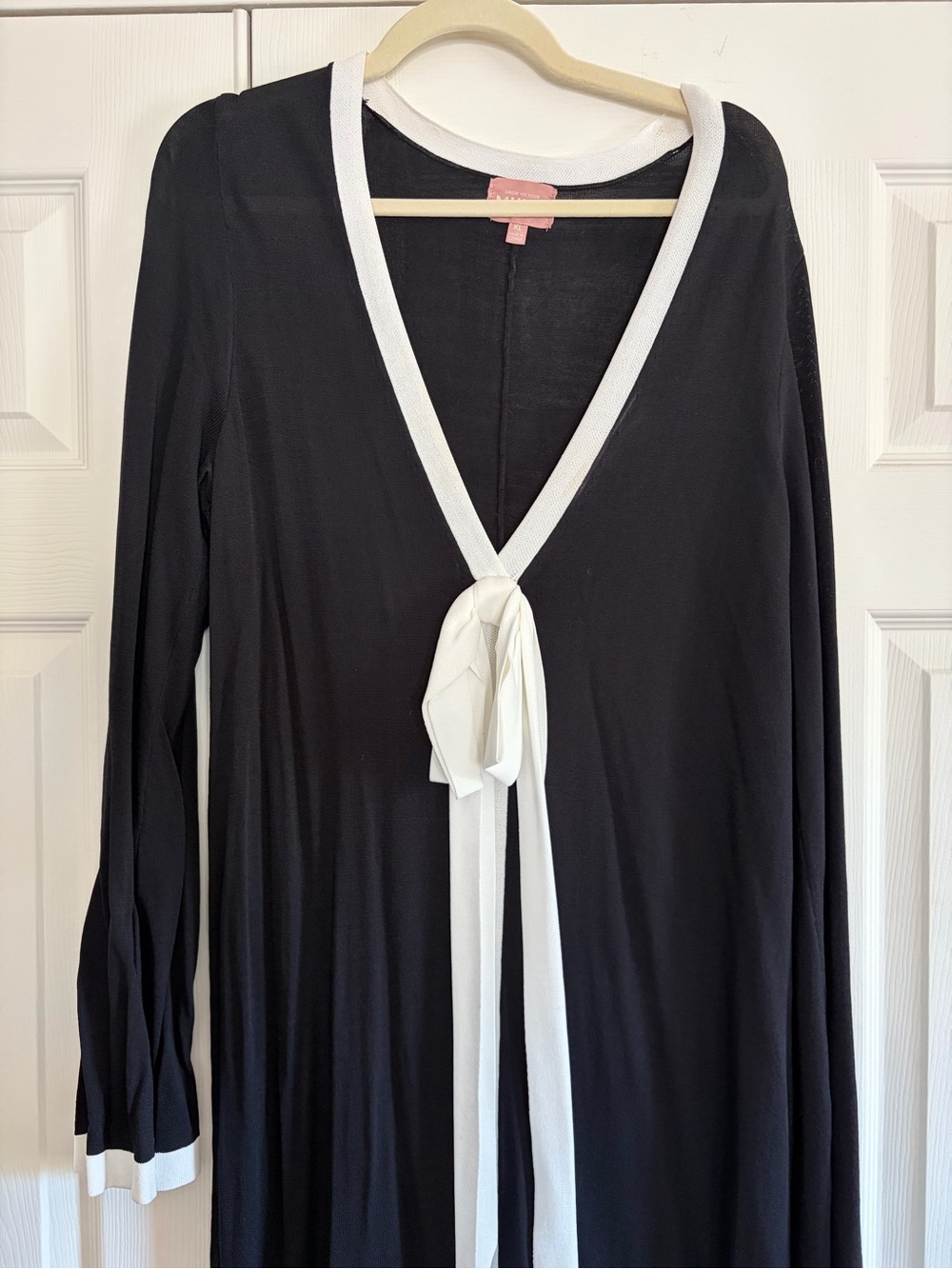 Show Me Your MuMu Black Maxi Robe with White Trim